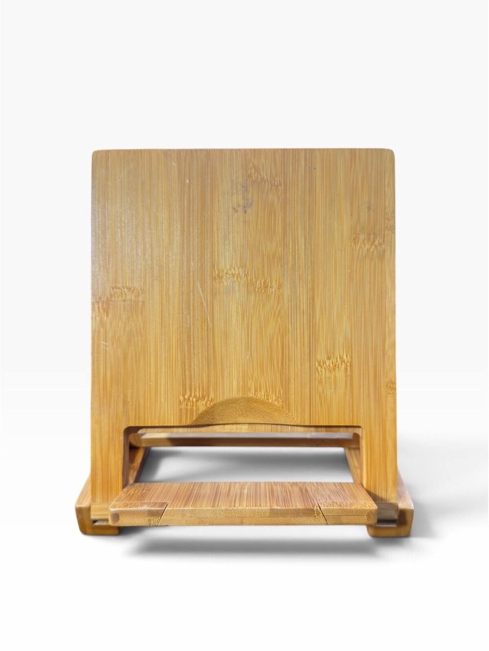 Pampered Chef Bamboo Cookbook Stand Tablet Holder Adjustable Folding Recipe
